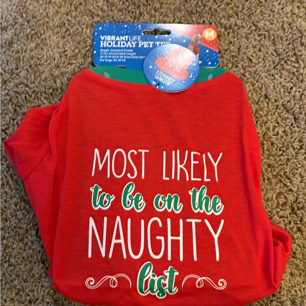 New Holiday Pet Tee-MOST LIKELY TO BE ON THE NAUGHTY LIST